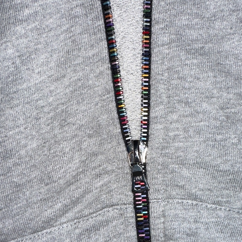 Lauren Moshi Gray Hoodie with Multicolor Accents - Picture 3 of 6